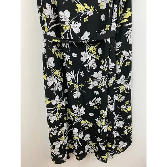 Worthington JCPenney Women's black floral short sleeves wrap dress xl - Picture 8 of 12